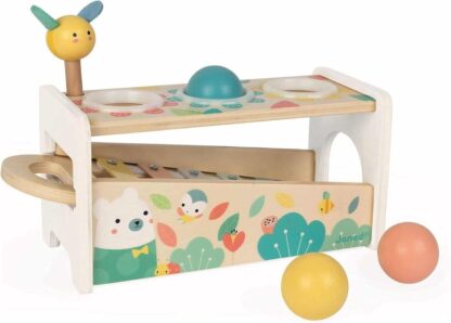 Janod Tap Tap Xylo Pure 2-in-1 Baby Musical Instrument - Awakening and Education