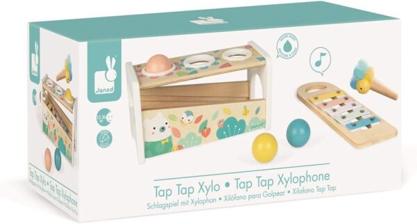 Janod Tap Tap Xylo Pure 2-in-1 Baby Musical Instrument - Awakening and Education - Image 6
