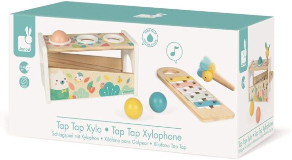 Janod Tap Tap Xylo Pure 2-in-1 Baby Musical Instrument - Awakening and Education - Image 7
