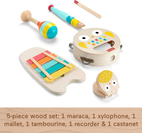 Fisher-Price Toddler Toy Wooden Musical Instruments Gift Set with 6 Wood Piec... - Image 4