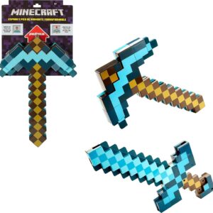 Mattel Minecraft Toys, Sword and Pickaxe, Minecraft Game Transforming Kid size R