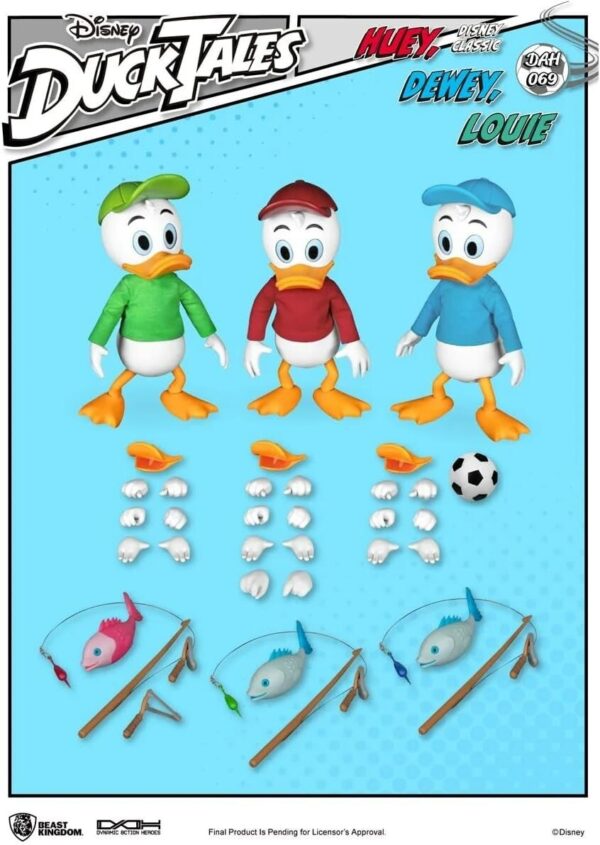Beast Kingdom DuckTales: Huey, Dewey and Louie DAH-069 Dynamic 8ction Action Fig - Image 3