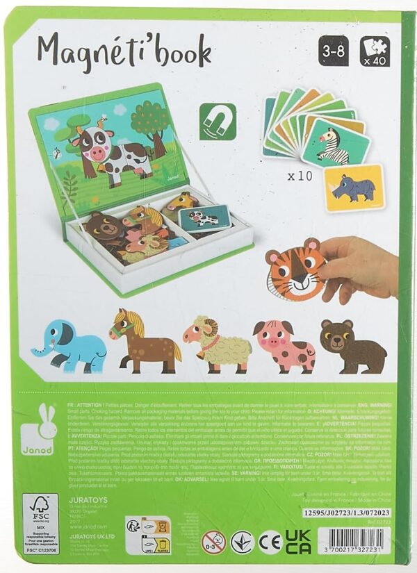 Janod - MagnetiBook Animals - Part Educational Magnetic Game Teaches Fine Motor - Image 7