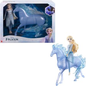 Mattel Disney Frozen Toys, Elsa Fashion Doll with Horse-Shaped Water Nokk Figure