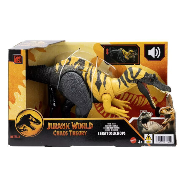 Jurassic World Chaos Theory Wild Roar Ceratosuchops Dinosaur Figure Collectible