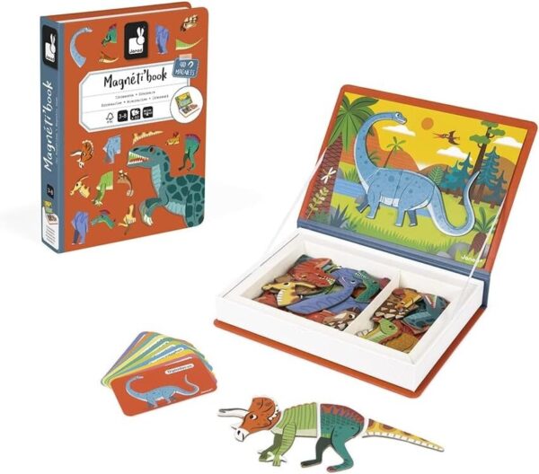 Janod Dinosaurs Magneti'Book Childrens Educational Cardboard Game Toy 3Y+ NEW - Image 3