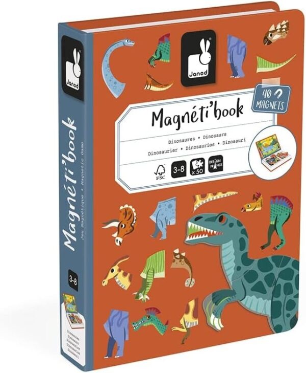 Janod Dinosaurs Magneti'Book Childrens Educational Cardboard Game Toy 3Y+ NEW - Image 4