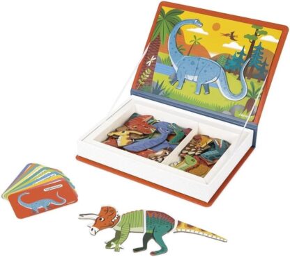 Janod Dinosaurs Magneti'Book Childrens Educational Cardboard Game Toy 3Y+ NEW