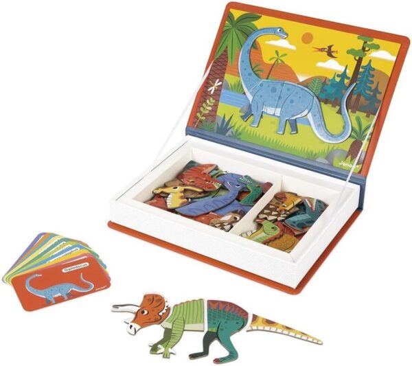Janod Dinosaurs Magneti'Book Childrens Educational Cardboard Game Toy 3Y+ NEW