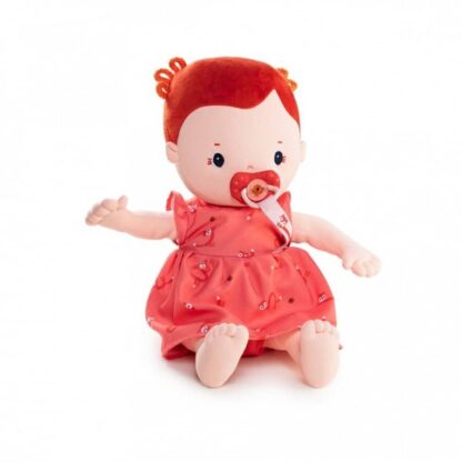 LILLIPUTIENS Rose Doll Soft Fabric Doll with Removable Clothes Magnetic Pacifier