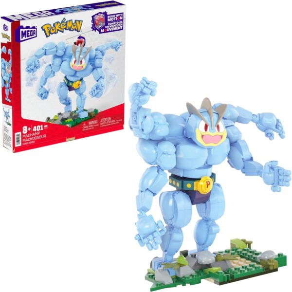 MEGA Pokémon Building Toys Set Machamp with 401 Pieces, Articulated and Poseable - Image 3