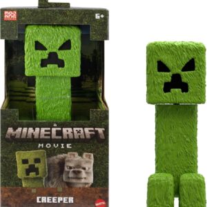 Mattel Minecraft Large-Scale Action Figure, 12-inch Posable Creeper Toy Collecti