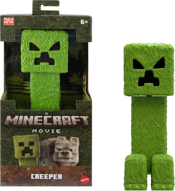 Mattel Minecraft Large-Scale Action Figure, 12-inch Posable Creeper Toy Collecti