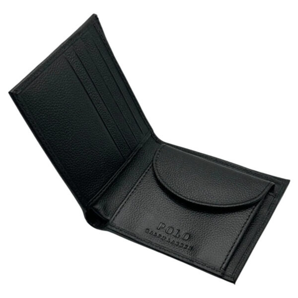 Polo Black Leather Genuine Wallet With Coin Pocket - Image 3