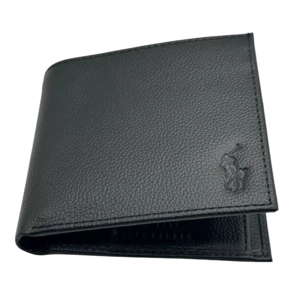 Polo Black Leather Genuine Wallet With Coin Pocket - Image 4