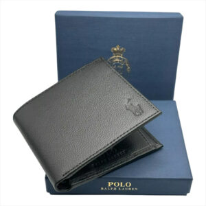 Polo Black Leather Genuine Wallet With Coin Pocket