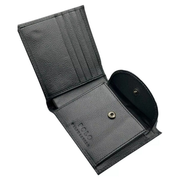 Polo Black Leather Genuine Wallet With Coin Pocket - Image 5