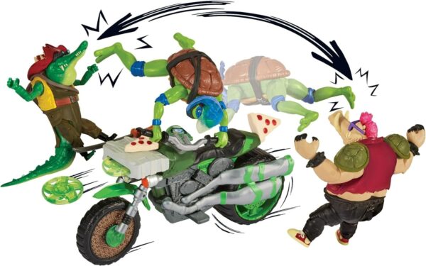 TMNT Mutant Mayhem Ninja Kick Cycle with Exclusive Leonardo Figure - Image 3