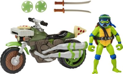 TMNT Mutant Mayhem Ninja Kick Cycle with Exclusive Leonardo Figure