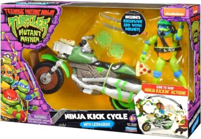 TMNT Mutant Mayhem Ninja Kick Cycle with Exclusive Leonardo Figure - Image 8