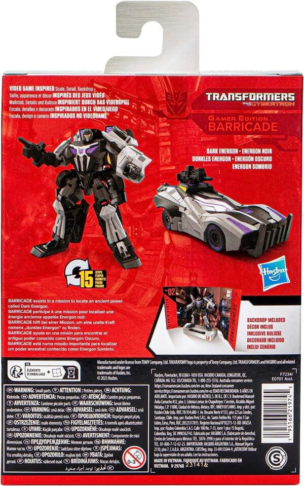 Transformers Toys Studio Series Deluxe Class 02 Gamer Edition Barricade Toy - Image 4